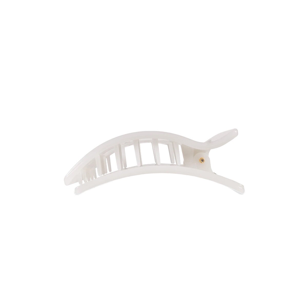 Teleties small rectangular flat hair clip coconut white